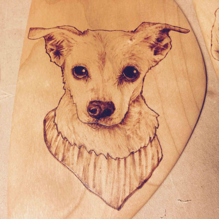 Custom Pet Portrait | Wood Burned Kitchen Spatula