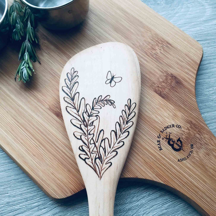 The Forest Critters | Wood Burned Kitchen Utensil Set of 3 | Snail, Spider and Moth